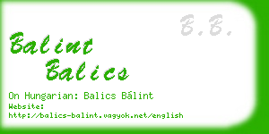 balint balics business card